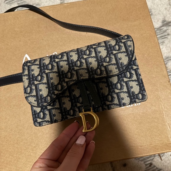 Dior Blue Oblique Saddle Belt Bag - Picture 7 of 7
